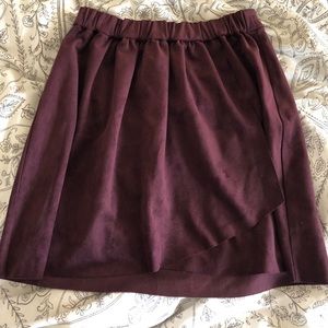 Burgundy Wrap Skirt